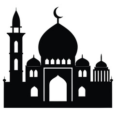taj mahal silhouette vector icon