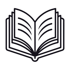  Open Book vector Icon with Pages and Curves