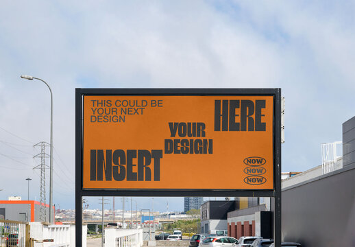 A blank billboard mockup ready for outdoor advertising.