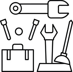 Fototapeta premium workshop tools (3).eps