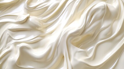 Fototapeta premium Close-Up of Wavy White Fabric With Soft Translucent Texture
