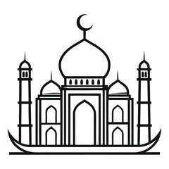 Taj Mahal Outline vector icon