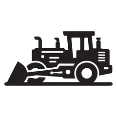 Bulldozer Vector Silhouette Heavy Equipment Construction Vehicle Illustration