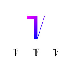 Fototapeta premium Art letter T set, for your logo abstract design, trendy modern vector illustration 10EPS