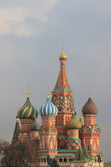 Fototapeta premium Moscow, St. Basil's Cathedral, a close-up of historical architecture in Russia in Moscow