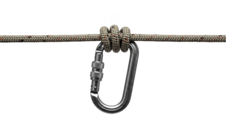 Isolated Safety Climbing Carabiner Knot Rope Equipment Transparent PNG