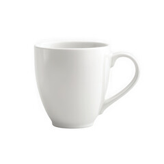 Obraz premium Simple white ceramic mug on dark surface on transparent background