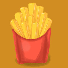 A Delicious Serving of Golden French Fries in a Red Carton