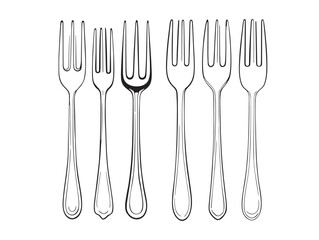 Fork line art elegant simple style perfect for kitchen designs