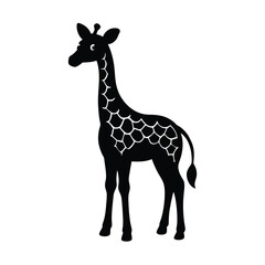 Obraz premium Baby Giraffe Standing Vector Silhouette