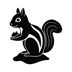 Chipmunk Stump Vector Silhouette