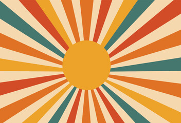 Retro Sunburst Background Vintage Radiant Design
