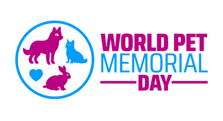 World pet memorial day background banner or poster design template. observed every year in June. Holiday concept. Use to any Template, card, poster, placard, template.