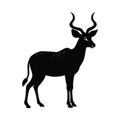 Obraz premium Kudu Standing Savanna Vector Silhouette