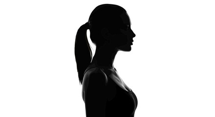 Anonymous Woman Silhouette White Background Mysterious Female Figure Minimalist