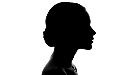 Glamorous Woman Profile Silhouette Beauty Fashion Design Element White Background