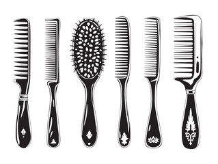 Minimalist comb line art vector for modern branding