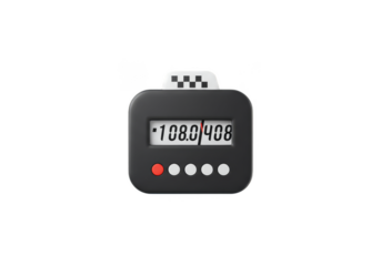 Isolated Taxi Meter Fare Illustration Black Transport Cab Service