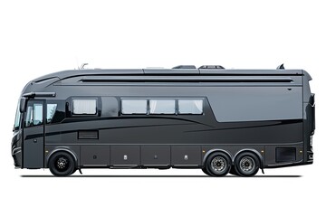 A sleek, modern luxury bus designed for travel and comfort. on white background