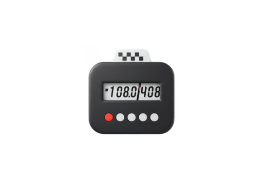 Isolated Taxi Meter Fare Illustration Black Transport Cab Service