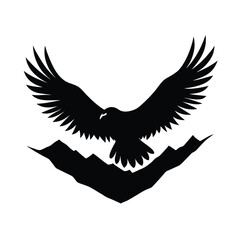 Obraz premium Condor Gliding Valley Vector Silhouette