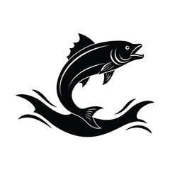 Fototapeta premium Mahi Mahi Leaping Vector Silhouette