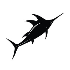 Fototapeta premium Marlin Leaping Vector Silhouette