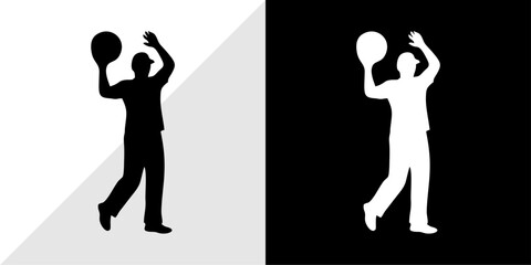 silhouette of people with their daily activities