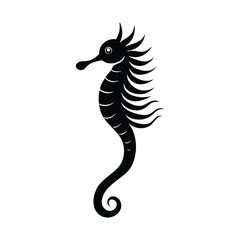 Obraz premium Sea Star Clinging Coral Vector Silhouette