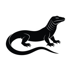Obraz premium Komodo Dragon Vector Silhouette