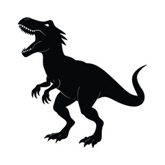 Fototapeta premium Roaring Dinosaur Vector Silhouette