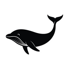Swimming Whale Vector Silhouette