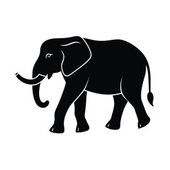 Obraz premium Walking Elephant Vector Silhouette