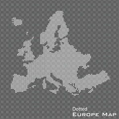 Dotted Europe map isolated on transparent background. vector illustration