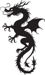 Dragoon black tattoo art design vector.