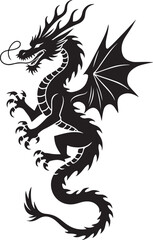 Naklejka premium Dragoon black tattoo art design vector.