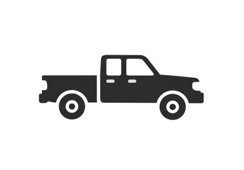 Isolated Truck Icon Vehicle Black on Transparent Background