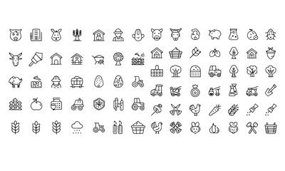 farm icon set vector