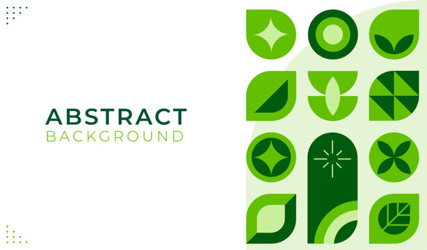 Abstract geometric green nature presentation design. Template Vector Green colors. Background, Banner, Brochure, Flyer, Poster, Website. Vector template