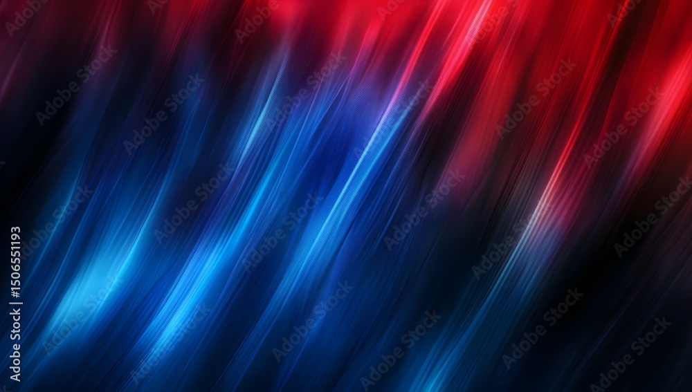 Fototapete Abstract digital background with red and blue colors, blurred motion of a computer screen with data or information graphics