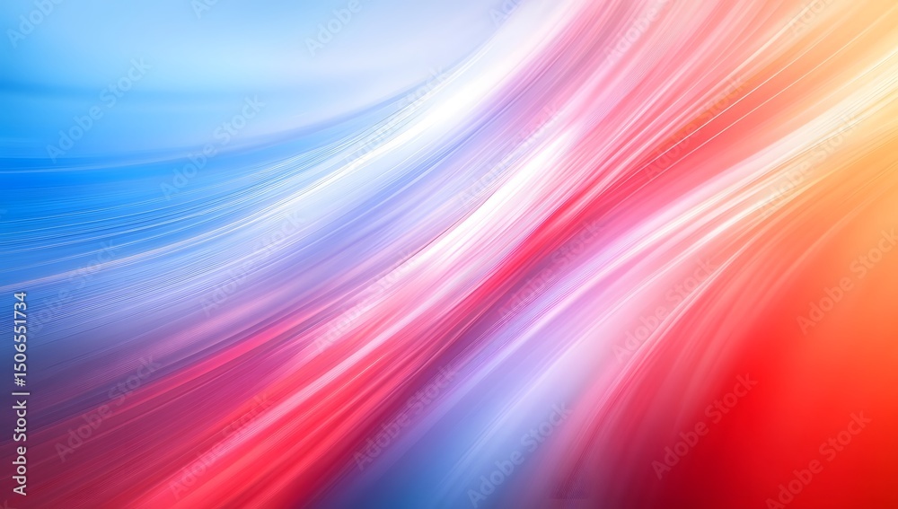 Fototapete abstract digital background with red and blue colors, blurred motion of a computer screen with data 