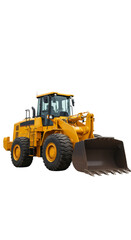 Isolated Yellow Construction Loader Illustration with Transparent Background