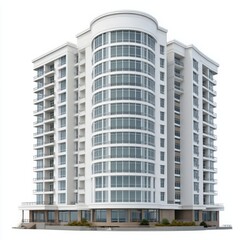 Modern building architecture design on white background