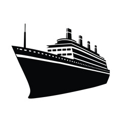Obraz premium Cargo ship silhouette vector, Cargo ship vector 