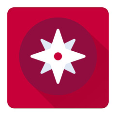 Compass Navigation Icon. Directional tool symbolizing exploration, location, or orientation.