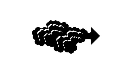 smoke arrow, black isolated silhouette