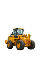 Isolated Yellow Wheel Loader Heavy Equipment on Transparent Background