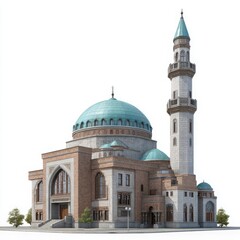 Fototapeta premium Grand mosque architecture design on white background