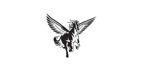 Obraz premium silhouette logo,icon,flying horse