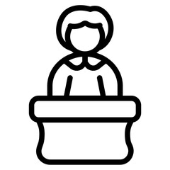 Mentoring speech Line Icon